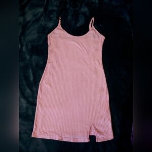 Shein * Pink Ribbed Dress * Size L * Bodycon Dress * Spaghetti Strap Dress